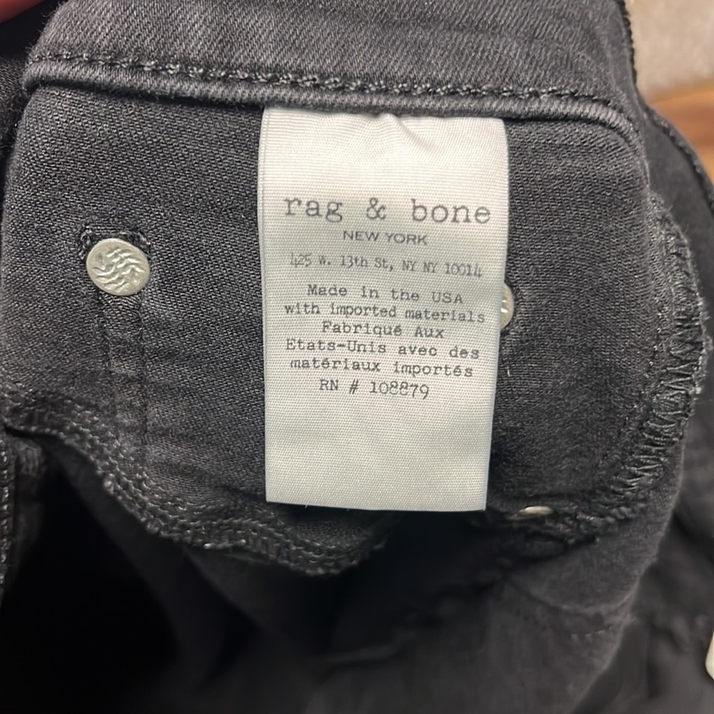 Black Rag & Bone High Rise Skinny Jeans - Picture 5 of 5